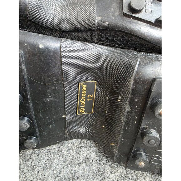 LaCrosse Mens Black Rubber Tracktion Cleated Overboots Size 12 Waterproof Durabl - Picture 3 of 10